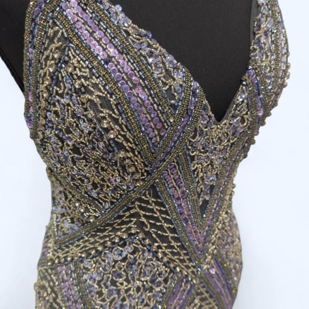Designer Valiant Paris heavily beaded‎ mini dress - Picture 2 of 8